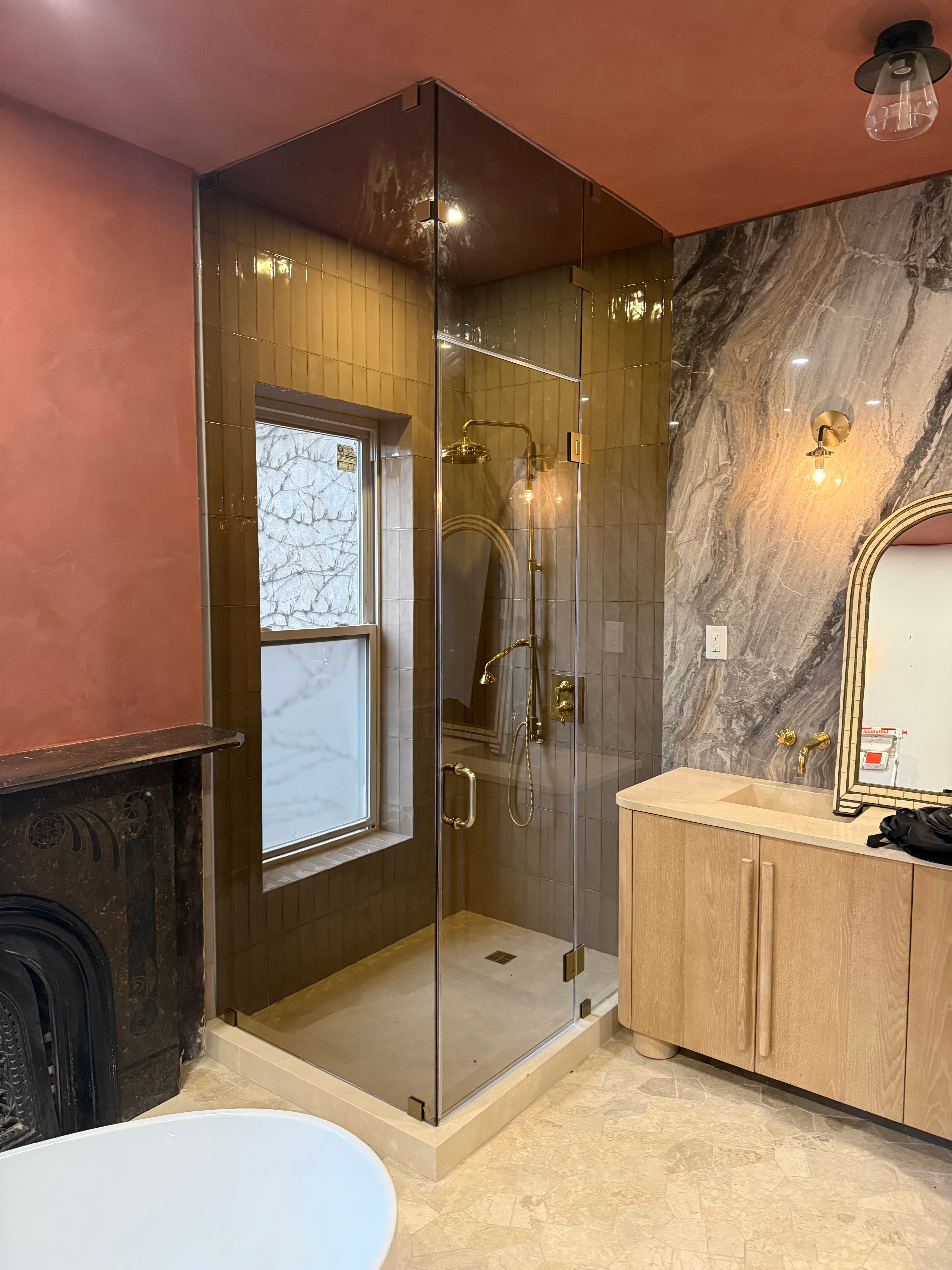 Bronze Tinted Glass Enclosure installed by Williamsburg Shower Door in Brooklyn