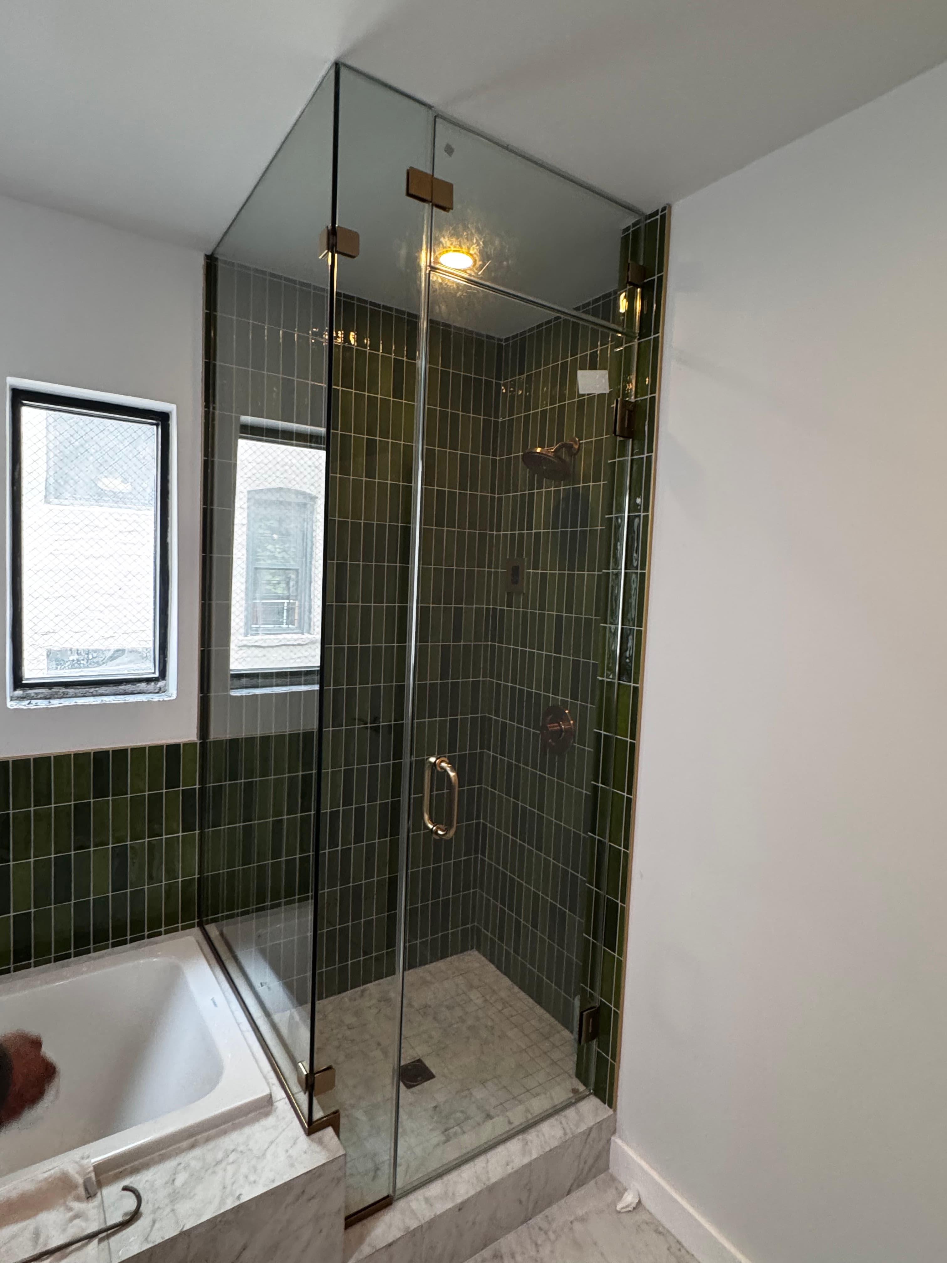 Gray Tinted Glass Door installed by Williamsburg Shower Door in Brooklyn