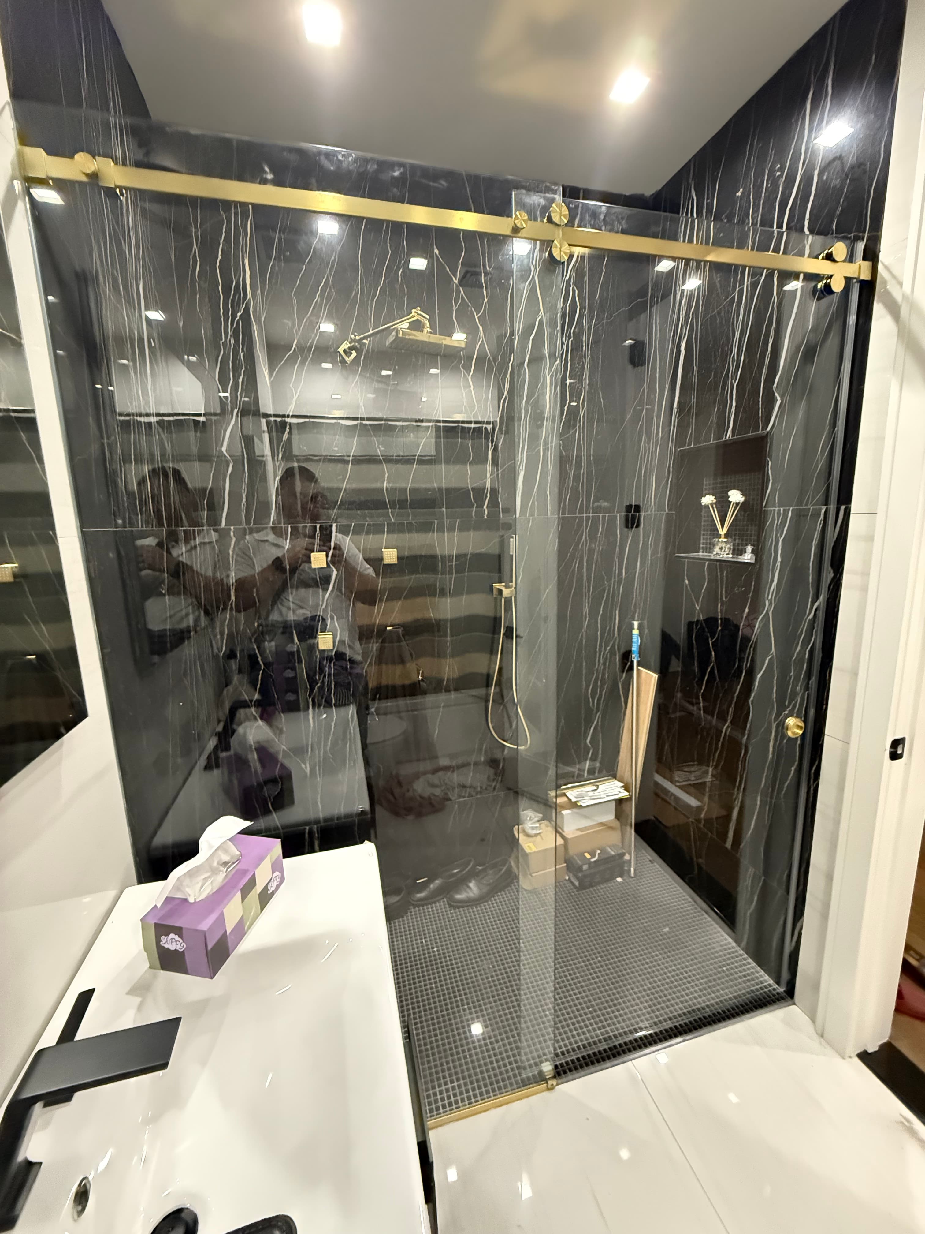 Serenity Sliding System - Modern barn-door style sliding system.